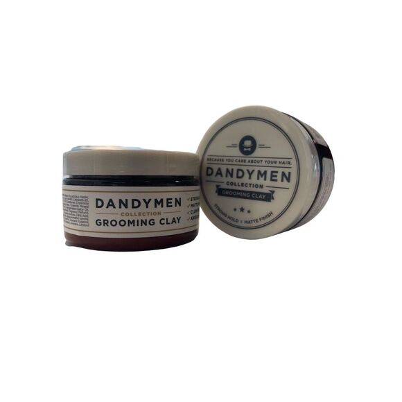Dandymen Grooming Clay 3.4 oz - Strong Hold, Matte Finish for Men (2 Jars) - Picture 2 of 5